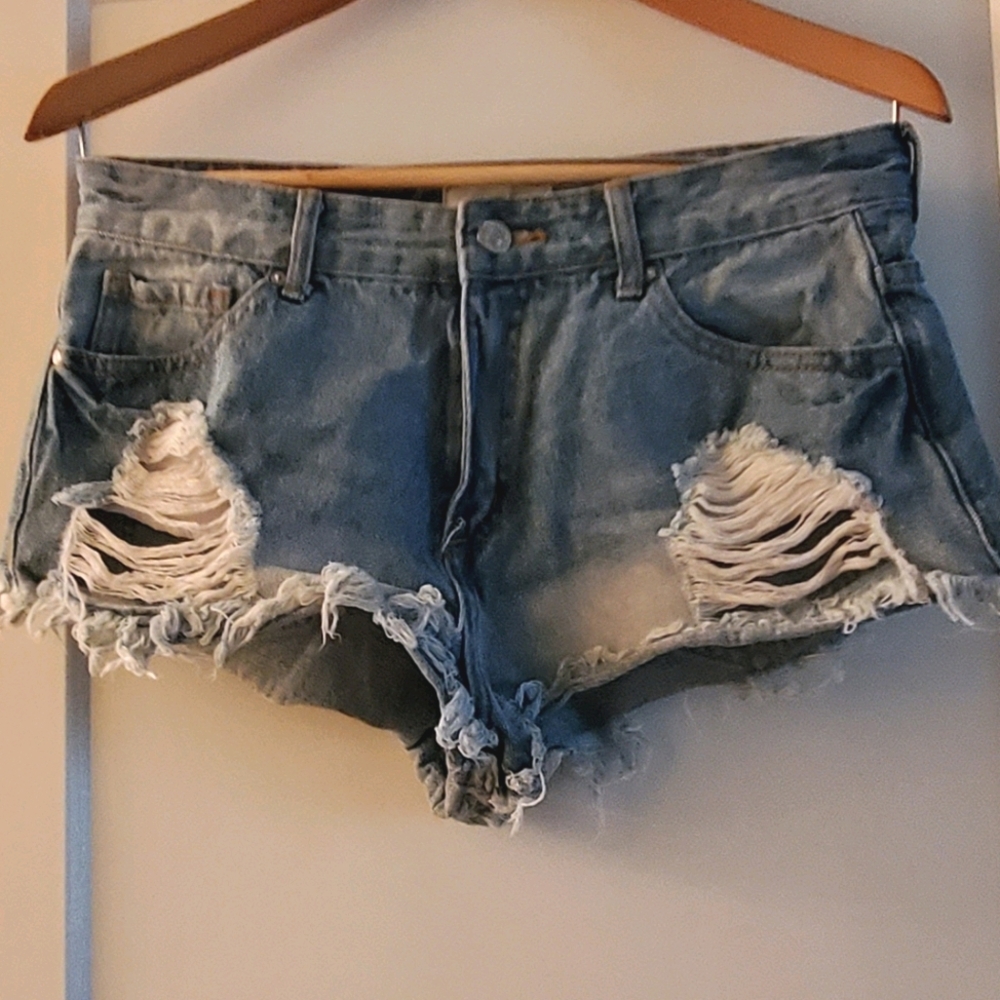 Ripped Jean Shorts